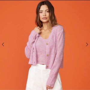 Monrow Mohair Tank & Cardigan Set